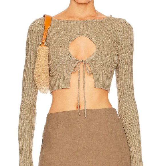 h:ours Revolve Lua Cropped Keyhole Sweater - Picture 1 of 3